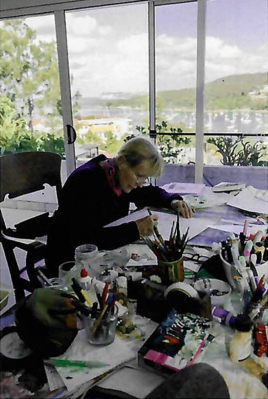 Valerie Taylor working on her art